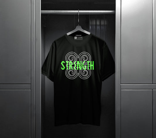 Adinkra Symbol Ram's Horn Tee White & Green Print
