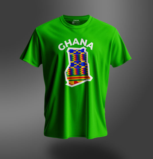 Green Kente Print Black Outline