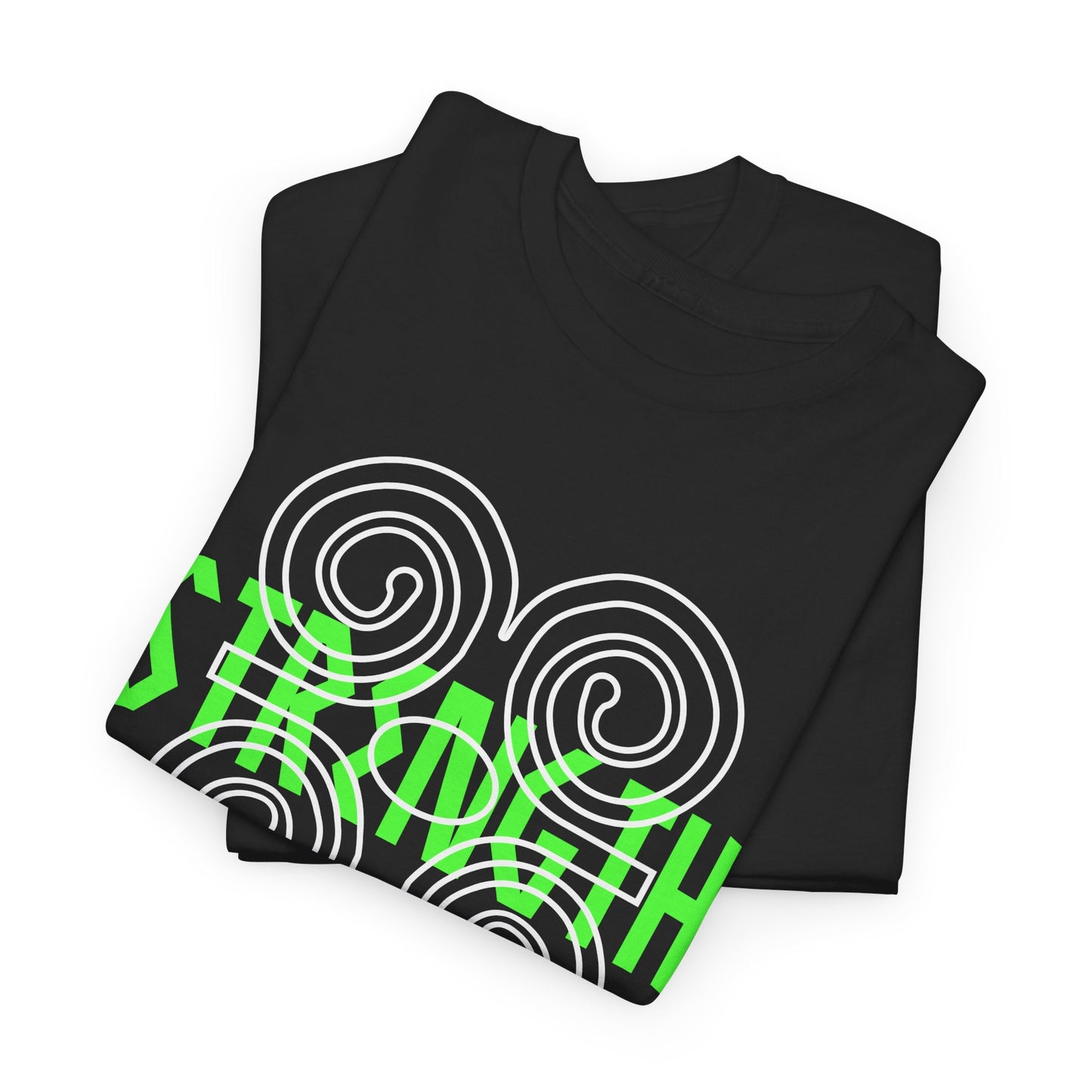 Adinkra Symbol Ram's Horn Tee White & Green Print