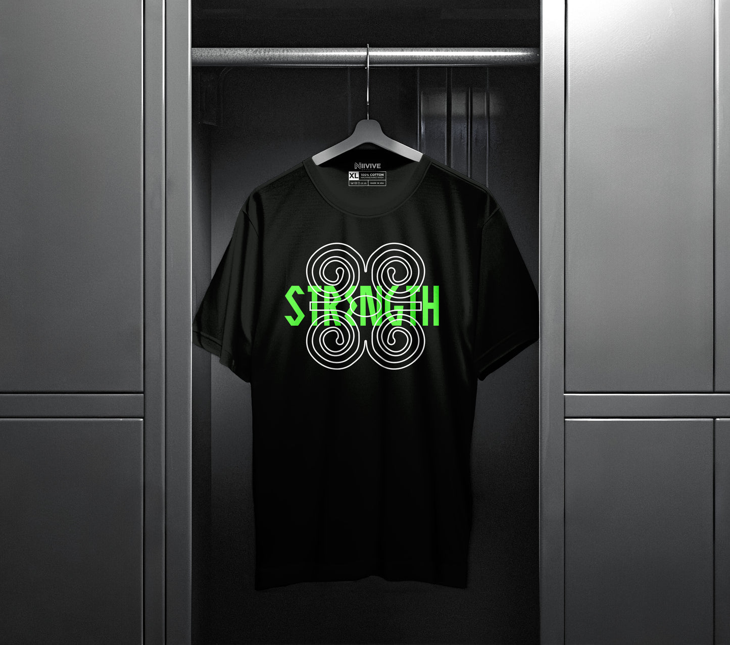 Adinkra Symbol Ram's Horn Tee White & Green Print