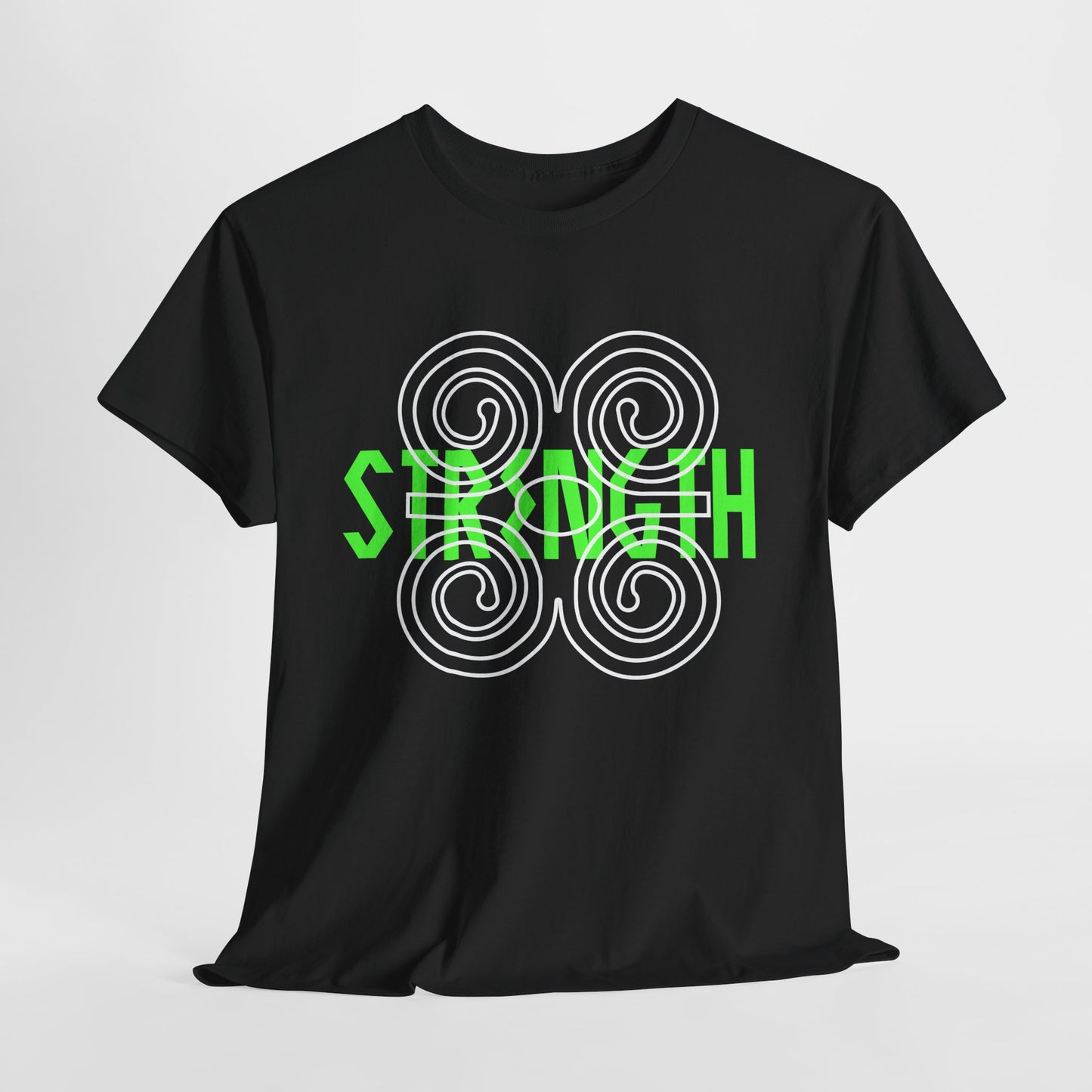 Adinkra Symbol Ram's Horn Tee White & Green Print